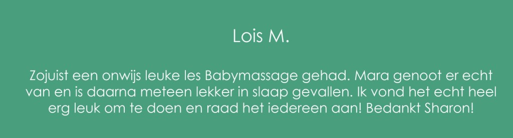 Review Babymassage Lois M
